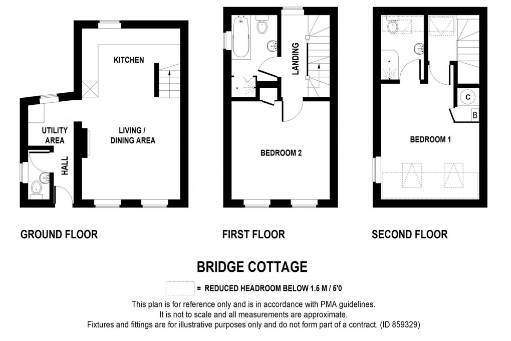 Floorplan for Bridge Cottage, Burnsall